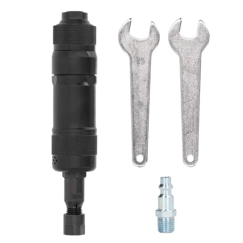Heavy Duty Pneumatic Die Grinder air tool with precision chuck, metal wrenches, and air attachment for metal grinding