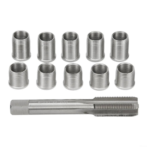 M10x1.0 Thread Repair Kit With Stainless Steel Inserts And Tap, 10 Pack, Exact Metric Fit For Engines And Generators, Durable Stainless Inserts That Resist Corrosion For Smooth, Reliable Operation In Harsh Work Environments. Ten stainless inserts and tap