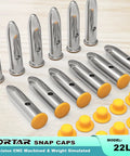12-piece 22LR Snap Caps Training Rounds Set For Safe Dry Fire Practice And Malfunction Drills Close To Real Weight displayed on table