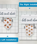 Dual Function Wall Mounted Toilet Paper Holder With Shelf And Flushable Wipes Dispenser Storage Space Saving Bathroom Organizer For Toilet Paper Wipes And Small Essentials White Wood Look, showing left and right installation on tiled wall
