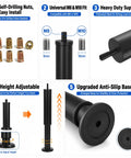 Heavy Duty Adjustable Bed Frame Support Legs 7 To 12 Inch Set All Metal With Enlarged Non Slip Rubber Bases