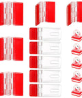 Slick Transparent Acrylic Hinges And Self Adhesive Latch Buckles Kit with red accents set of 10 for fish tanks and crafts.