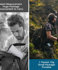 Comparison of large package inconvenience next to a hiker with Portable Toilet Absorbent Gel And Urine Powder For Camping 25 Packets