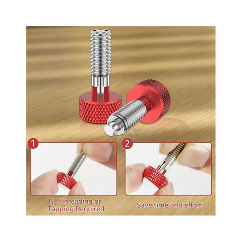Spring Plunger Quick Release Pins Kit, 8 Piece Set With Knurled Stainless Steel M6 Lock Pins For Rolling Toolbox, shown in action
