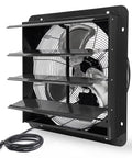 Beefy 18 Inch Shutter Exhaust Fan Wall Mounted Aluminum With 1.65 Meter Power Cord Kit High Speed 2500 CFM Ventilation Fan Black