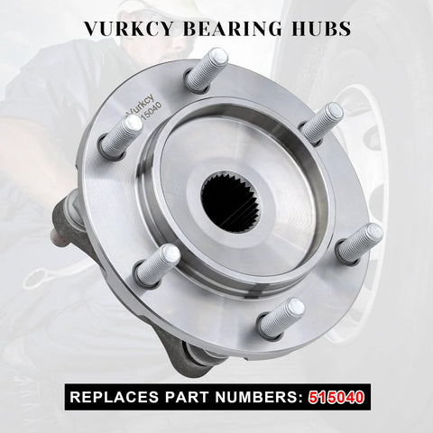 Front Left And Right Wheel Bearing Hubs Assembly For Toyota 4Runner Tacoma FJ Cruiser And Lexus GX460 GX470 With ABS 6 Lug Bolts Direct Fit 4WD Beefed Up Heavy Duty Replacement 950001 515040 1 Piece close-up view showing lug bolts.