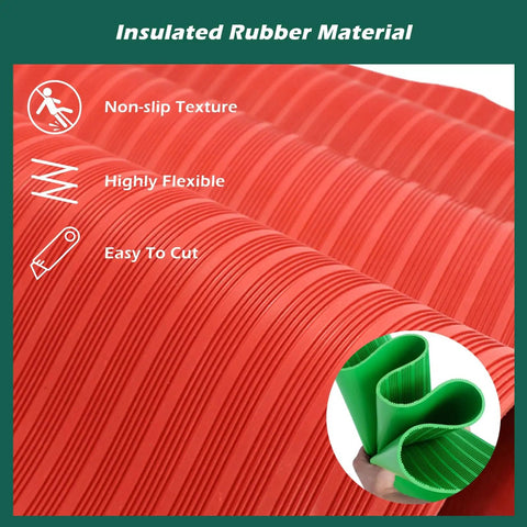 Close-up of Heavy Duty Insulated Rubber Floor Mat Non Conductive Workspace Essential With Top Notch Non Slip Grip.