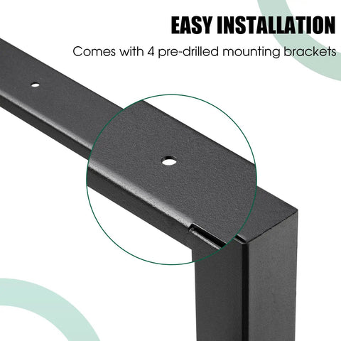 Heavy Duty Height Adjustable Workbench Frame Built Like A Beast Featuring Quick Connect AC And Dual USB Ports On Rust Resistant Steel Legs close-up of pre-drilled mounting bracket for easy installation.