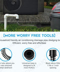 Universal Ac Drain Line Cleaner Adapter That Clears Sticky Gunk Fast Quick Wet Vac Suction For HVAC To PVC Condensate Lines with PVC and hose.