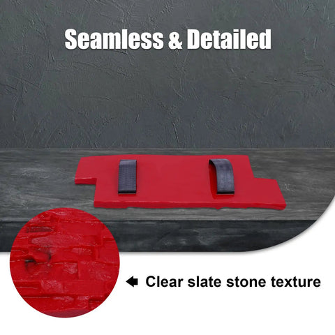 Dope Slate Texture Polyurethane Stamp Mat For Concrete Stamping 400x200x15mm shown with seamless slate texture detail