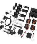 Heavy Duty 6DOF Mechanical Arm Claw Kit With Dual Power Control For College Teaching Maker Education includes black metal parts and servo motors.