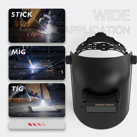 Lightweight Durable Flip Front Welding Helmet With Sugar Scoop Pipeline Hood And Mask for stick, MIG, TIG applications