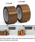 PTFE Teflon High Temperature Tape For Heat Sealers With Nonstick Adhesive, 33 Ft Roll, 0.18mm Thickness, Heat Resistant Up To 500F