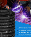 Fifty Foot 6/4 SOOW Heavy Duty Portable Power Cord 50 Amp Six AWG Four Conductor with oil-resistant jacket and insulation.