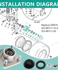 2 Pack Front Wheel Hubs For Yamaha Golf Carts Fits G2 G8 G9 G14 G16 G19 G22 G29 Drive Models No-Fuss Install Diagram