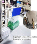 Hella Durable Automatic Closing Double Door Swing Gate For Busy Factories And Supermarkets Featuring Waterproof Easy Clean Steel Build installed with expansion screws.