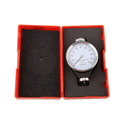 Shore Type A Durometer Hardness Tester Go-To Tool For Rubber Plastic Tire Leather And Wax Waterproof Alloy Shell With Easy Read A Scale Meter For Precise Measurements in red case