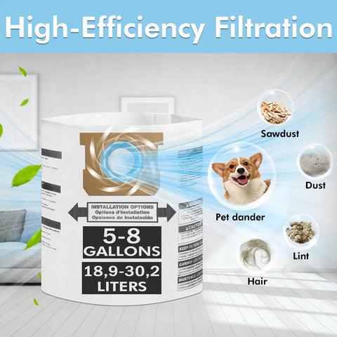 15 Pack Vacuum Bags For 5 To 8 Gallon Vacuums Type E 90661 9066133 Type H 90671 9067133 Type U 90304 with filtration features