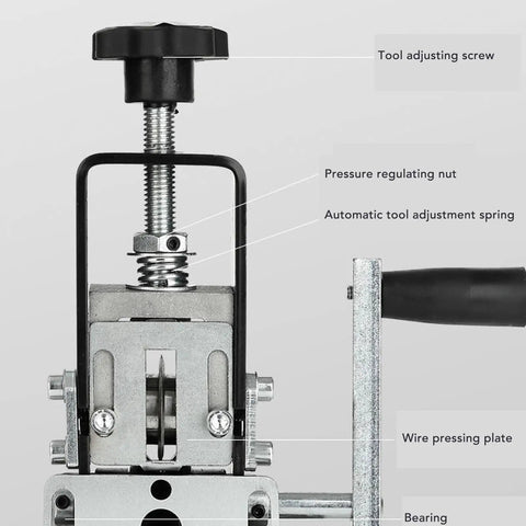 Fabater Two In One Wire Stripping Machine Manual Hand Crank And Electric Drill Powered Adjustable for precise wire adjustment mechanism.