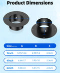 Product dimensions of Heavy-Duty 6 Inch Metal Duct Connector Flange for accurate sizing and installation guidance.
