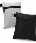 Two Pack Golf Tee Pouches With Clip, Grab And Go Nylon Zipper Bag, black and grey, 5.24 x 6.42 inch