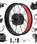 G062 48V 750W Fat Tire eBike Conversion Kit parts and accessories with rear wheel 20x4 inch, 175mm hub spacing, cassette sprocket