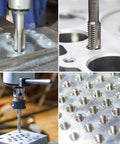 M12 X 1 Metric Tap And Die Set with HSS High Speed Steel in use for precision threading in metalworking and repairs