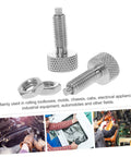 Heavy Duty Stainless Steel Retractable Spring Plunger Locking Indexing Pins For Toolboxes And Rolling Carts With Non Slip Knurled Handle Built Tough For No Fuss Quick Setup And Killer Grip Through The Grind, showing two pins and a nut.