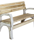 Customizable Outdoor Chair And Bench Ends Brackets For Any Size Seating Weatherproof Heavy Duty Resin DIY Friendly Build Your Own 2 Foot Chair To 6 Foot Bench With Easy Straight Cuts Sand Finish, showcasing a 4-foot bench made with wooden planks.