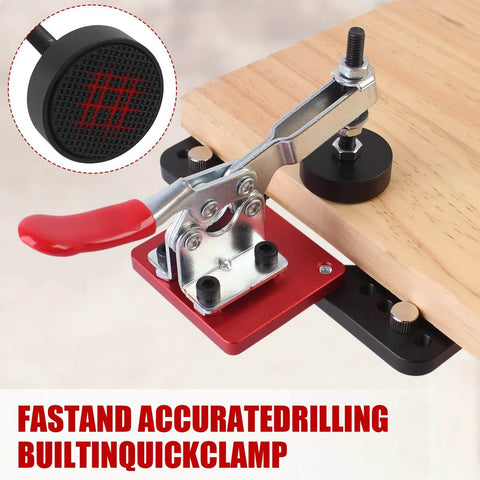 35mm Metal Concealed Hinge Jig With Quick Clamp And Dust Vacuum Adapter for precise hinge hole drilling on wooden surface