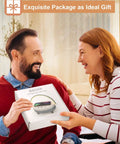 Couple smiling while holding 4 In 1 LED Night Light Bluetooth Speaker Wireless Charger Phone Holder Touch Bedside Lamp For Bedroom Or Office, Super Handy Desk Lamp With Mood Lighting, Ideal Gift For Men Women Teens Boys Girls in a gift box.