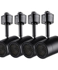 Anti Glare Dimmable LED Track Lighting Heads Set 8.5W H Type Integrated Track Heads With CRI90 ETL Listed 4000K Cool White Matte Black