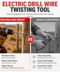 Comparison of Heavy Duty Electric Drill Wire Twisting Tool With 1/4 Inch Hex Shank vs manual pliers for wiring tasks.