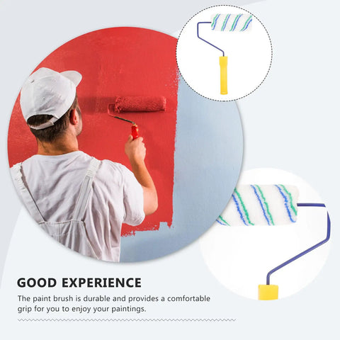 Man painting a wall with the Top Shelf Paint Roller With Removable Sleeve For Smooth As Butter Wall And Ceiling Coat.