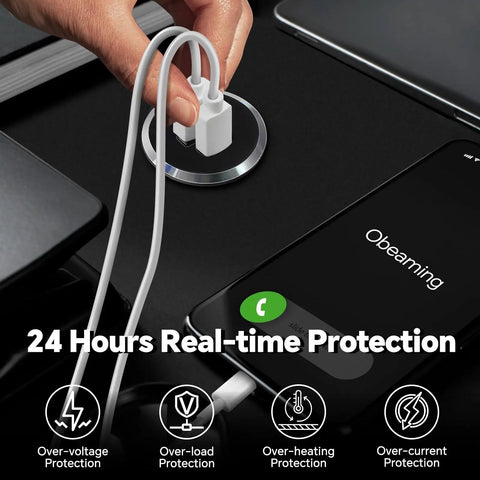 Top Shelf Aluminum 12V USB Outlet And Dual Port Fast Charging Car Charger connection with multiple protection features.