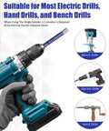 Geuoaoa 7-piece diamond drill bits set for ceramic tile; teal cordless drill held in hand.