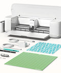 Cutting Machine 2 By HTVRONT 5 In 1 Vinyl Cutter with accessories, showing open design and tools for crafts and 3D arts.