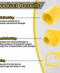 Tondiamo hydraulic dust cap and plug set, 10 pieces, yellow caps for 1/2 inch flat-face couplings