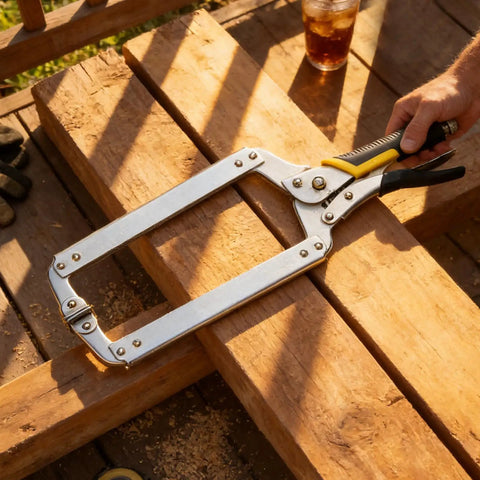 18 Inch C Type Welding Clamps Set Of 4 Beefy Locking Pliers Face Clamps For Clamping And Fixing Flat Surfaces And Round Objects Heavy Duty Secure Grip High Rigidity Tool Kit clamping wooden boards