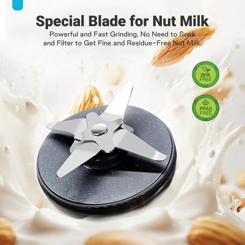 Blade for 12 In 1 Nut Milk Maker With Detachable Design For Almond Oat Soy And Plant Milks In Minutes 50.7 Oz Capacity 24 Hour Delay Start