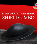 Medieval Beefy Hand Forged Shield Umbo Boss for Deflection 8 Inch Round Shield Boss 14 Gauge Black Iron with 8 Holes