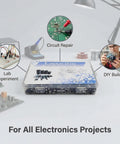 500Pcs Capacitor Kit With 24 Value Aluminum Electrolytic Caps 0.1uF To 1000uF 10V To 50V Includes Labeled Transparent Storage Box