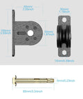 Dimensions of Heavy Duty Silent Pulley Block For Home Gym Lifting Wall Or Ceiling Mount Pulleys With Quiet Dual Bearing Nylon Sheaves