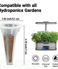 All In One Hydroponic Seed Pod Kit With Eight Pods And Over Six Hundred Heirloom Non GMO Seeds For Cherry Tomato Roma Tomato Bell Pepper Jalapeno Cilantro And Onion showcasing pod size and compatibility with hydroponics gardens