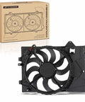 Tight Fitment Built Tough Engine Radiator Cooling Fan Shroud Assembly Straight Shot Replacement For Chevrolet Sonic 2012 To 2018 1.8L, showing 7-blade fan motor on black housing.