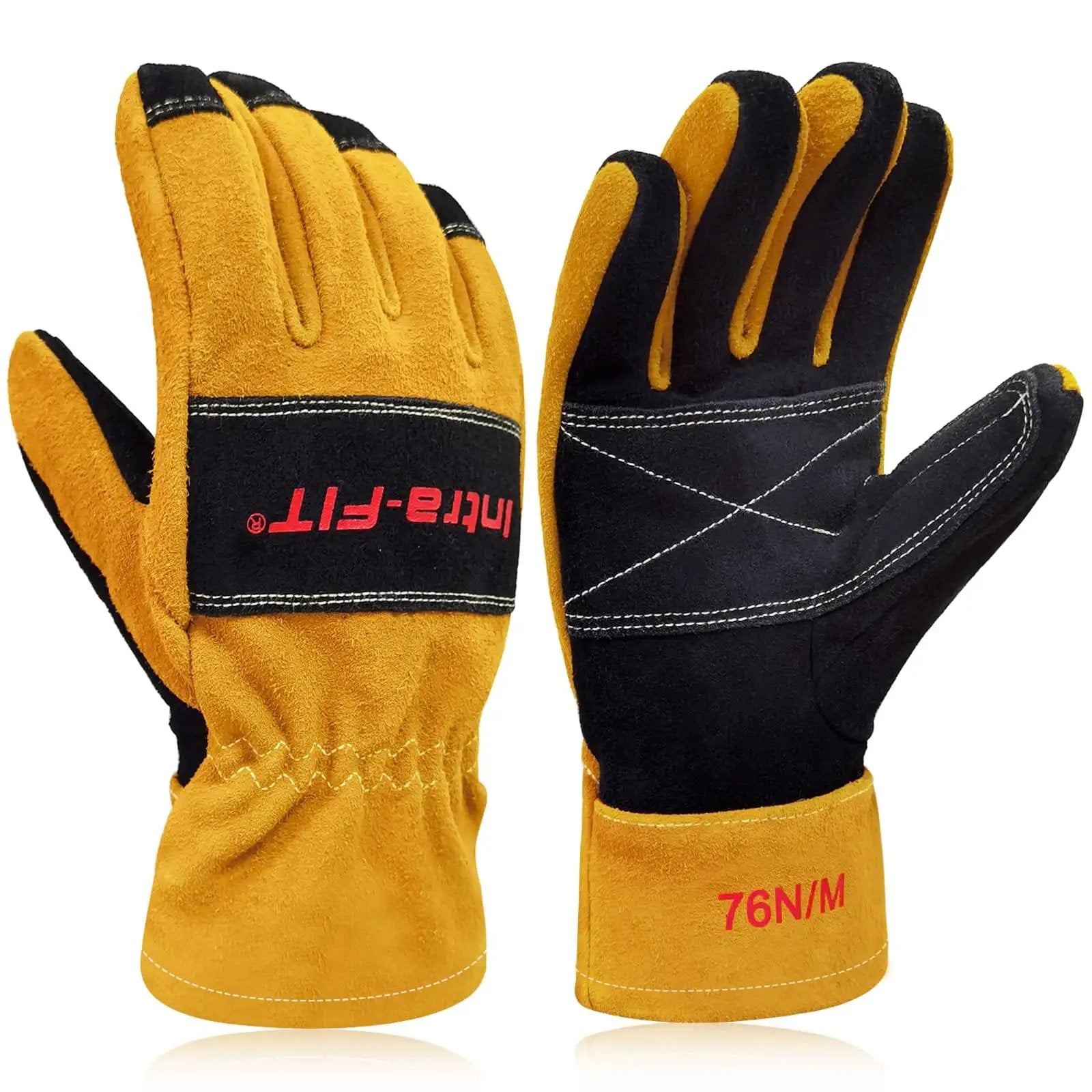 Yellow X Large Firefighter Glove 3D Design, Heat Resistant ✓