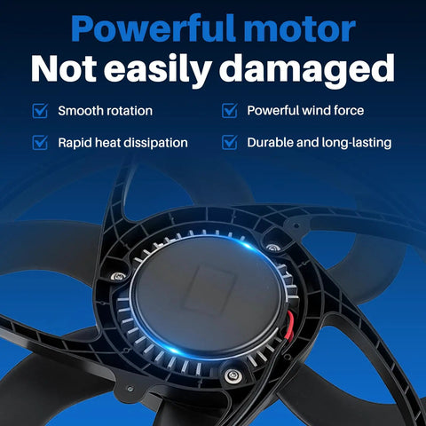 Powerful electric radiator cooling fan motor with durable design for Zero Sweat Direct Swap Slick Heavy Duty Electric Radiator Cooling Fan Replacement For BMW X3 E83 2004 To 2011 2.5L 3.0L L6 Keeps Engine Chill Reliable Daily Driver Upgrade Fix.
