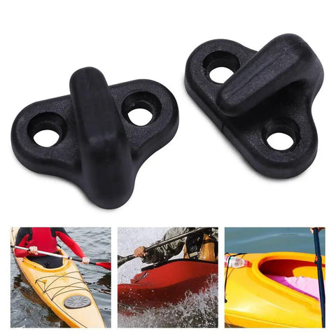 Dang Solid Nylon J Hook Lashing Hardware With Stainless Steel Screws Rig Up Kayak Canoe And Boat Gear For Weekend Adventures close-up of nylon hooks