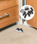 10 Pack Heavy Duty Mini Furniture Casters That Roll Like A Dream With Silent TPE Pads For Tool Benches Cabinet Drawers And Office Desks Quick Bolt Install, showing a close-up of rigid black casters mounted on furniture.