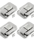 Four Pack Toggle Catch Lock Hasp Latch Set For Jewelry Boxes And Gift Boxes, Mini Rectangle 1.57 X 1.06 Inch, Retro Iron Silver With Screws
